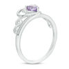 Thumbnail Image 1 of 5.0mm Heart-Shaped Lab-Created Alexandrite and Diamond Accent Tiara Ring in 10K White Gold