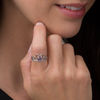 Thumbnail Image 2 of 5.0mm Heart-Shaped Lab-Created Alexandrite and Diamond Accent Tiara Ring in 10K White Gold