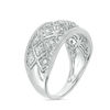 Thumbnail Image 2 of 0.085 CT. T.W. Diamond Lattice Vintage-Style Ring in Sterling Silver