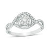 Thumbnail Image 1 of 0.29 CT. T.W. Diamond Frame Bypass Twist Engagement Ring in 10K White Gold