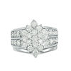 Thumbnail Image 5 of 2.11 CT. T.W. Composite Diamond Marquise Sunburst Bridal Set in 10K White Gold