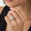 Thumbnail Image 2 of 0.95 CT. T.W. Composite Diamond Marquise Sunburst Bridal Set in 10K White Gold