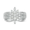 Thumbnail Image 5 of 0.95 CT. T.W. Composite Diamond Marquise Sunburst Bridal Set in 10K White Gold