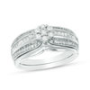 Thumbnail Image 0 of 0.37 CT. T.W. Composite Diamond Multi-Row Bridal Set in 10K White Gold