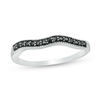 Thumbnail Image 1 of 0.115 CT. T.W. Black Diamond Contour Wedding Band in 10K White Gold