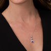 Thumbnail Image 3 of 6.0mm Heart-Shaped Amethyst and Lab-Created White Sapphire Paw Prints Pendant in Sterling Silver