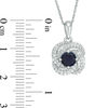 5.0mm Lab-Created Blue and White Sapphire Swirl Frame Pendant in Sterling Silver
