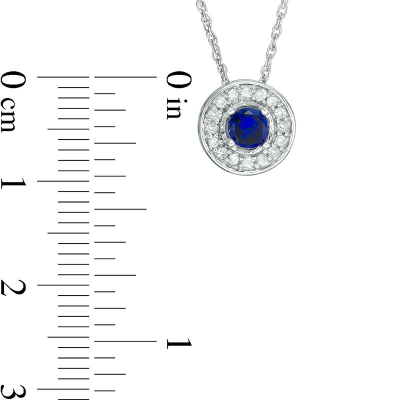 4.0mm Lab-Created Blue and White Sapphire Frame Pendant in Sterling Silver