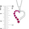 Journey Lab-Created Ruby Heart Pendant in Sterling Silver