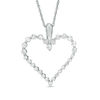 Thumbnail Image 0 of Lab-Created White Sapphire Heart Pendant in Sterling Silver