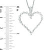 Lab-Created White Sapphire Heart Pendant in Sterling Silver