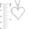 Thumbnail Image 1 of Lab-Created White Sapphire Heart Pendant in Sterling Silver