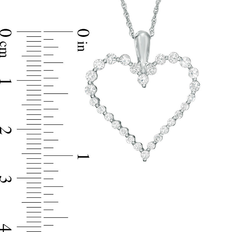 Lab-Created White Sapphire Heart Pendant in Sterling Silver