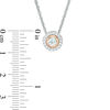 Thumbnail Image 1 of Aquamarine and 0.086 CT. T.W. Diamond Frame Pendant in Sterling Silver and 10K Rose Gold