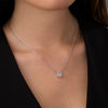 Thumbnail Image 3 of Aquamarine and 0.086 CT. T.W. Diamond Frame Pendant in Sterling Silver and 10K Rose Gold