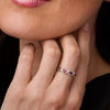 Thumbnail Image 2 of Heart-Shaped Garnet and Lab-Created White Sapphire Braided Vintage-Style Ring in Sterling Silver