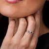 Thumbnail Image 3 of Heart-Shaped Garnet and Lab-Created White Sapphire Braided Vintage-Style Ring in Sterling Silver