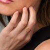 Thumbnail Image 2 of Lab-Created Ruby Zig-Zag Orbit Ring in Sterling Silver with 14K Gold Plate