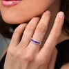 Thumbnail Image 3 of Amethyst and 0.145 CT. T.W. Diamond Nine Stone Vintage-Style Ring in Sterling Silver