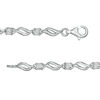 Thumbnail Image 2 of 6.0mm Heart-Shaped Amethyst and Diamond Accent Flame Bracelet in Sterling Silver - 7.5"