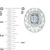 Thumbnail Image 2 of Oval Lab-Created Grey Spinel and White Sapphire Filigree Frame Stud Earrings in Sterling Silver