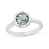 Thumbnail Image 1 of 7.0mm Bezel-Set Lab-Created Grey Spinel Solitaire Ring in Sterling Silver