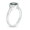 Thumbnail Image 3 of 7.0mm Bezel-Set Lab-Created Grey Spinel Solitaire Ring in Sterling Silver