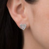Thumbnail Image 2 of 0.09 CT. T.W. Composite Diamond Heart Pendant and Stud Earrings Set in Sterling Silver