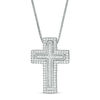 Thumbnail Image 0 of Convertibilities 0.29 CT. T.W. Diamond Cross Three-in-One Pendant in Sterling Silver