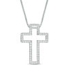 Thumbnail Image 1 of Convertibilities 0.29 CT. T.W. Diamond Cross Three-in-One Pendant in Sterling Silver