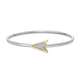 Convertibilities 0.068 CT. T.W. Diamond Arrow Flex Two-in-One Bangle in Sterling Silver and 10K Gold