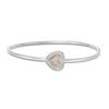 Thumbnail Image 0 of Convertibilities 0.085 CT. T.W. Diamond Heart Frame Flex Two-in-One Bangle in Sterling Silver and 10K Rose Gold