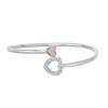 Thumbnail Image 1 of Convertibilities 0.085 CT. T.W. Diamond Heart Frame Flex Two-in-One Bangle in Sterling Silver and 10K Rose Gold