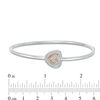 Thumbnail Image 2 of Convertibilities 0.085 CT. T.W. Diamond Heart Frame Flex Two-in-One Bangle in Sterling Silver and 10K Rose Gold