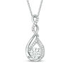 Thumbnail Image 0 of 6.0mm Lab-Created White Sapphire Twist Infinity Pendant in Sterling Silver