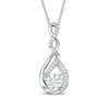 6.0mm Lab-Created White Sapphire Twist Infinity Pendant in Sterling Silver