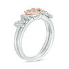 Thumbnail Image 2 of Convertibilities 0.147 CT. T.W. Diamond Heart "MOM" Three-in-One Ring in Sterling Silver and 10K Rose Gold
