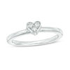 Thumbnail Image 4 of Convertibilities 0.147 CT. T.W. Diamond Heart "MOM" Three-in-One Ring in Sterling Silver and 10K Rose Gold