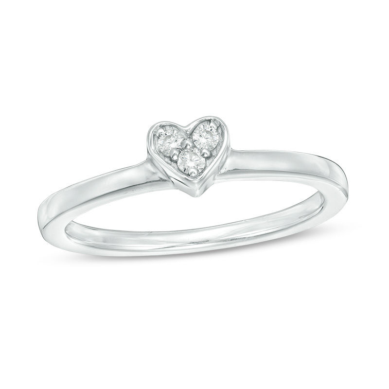 Convertibilities 0.147 CT. T.W. Diamond Heart "MOM" Three-in-One Ring in Sterling Silver and 10K Rose Gold