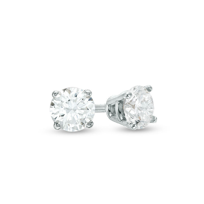 0.20 CT. T.W. Diamond Solitaire Stud Earrings in 10K White Gold