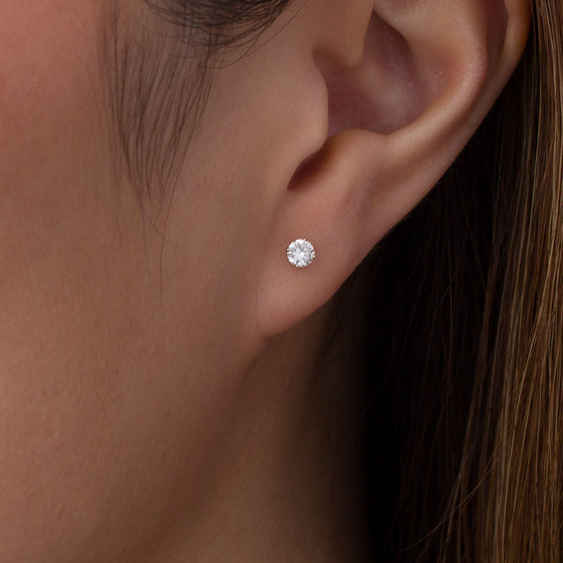 0.20 CT. T.W. Diamond Solitaire Stud Earrings in 10K White Gold