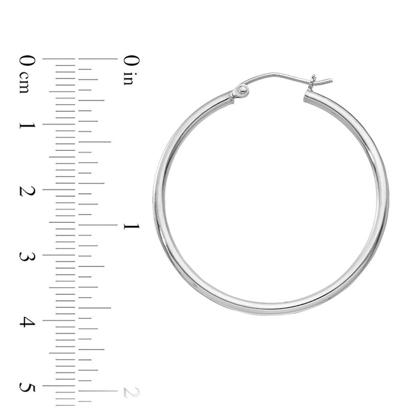 Main Image 2 of 35.0mm Polished Hoop Earrings in Sterling Silver