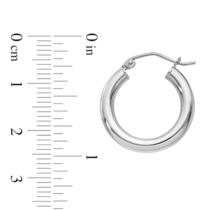 3.0 x 20.0mm Polished Hoop Earrings in Sterling Silver