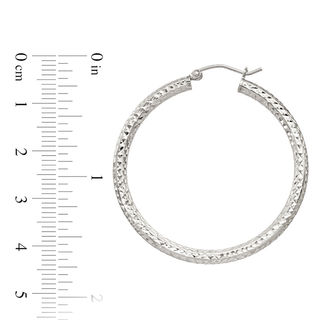 40.0mm Diamond-Cut Hoop Earrings in Sterling Silver