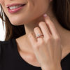 Thumbnail Image 1 of 0.95 CT. T.W. Diamond Double Cushion Frame Engagement Ring in 10K Rose Gold