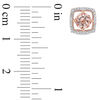 Thumbnail Image 3 of 5.0mm Morganite and 0.072 CT. T.W. Diamond Cushion Frame Stud Earrings in 10K Rose Gold