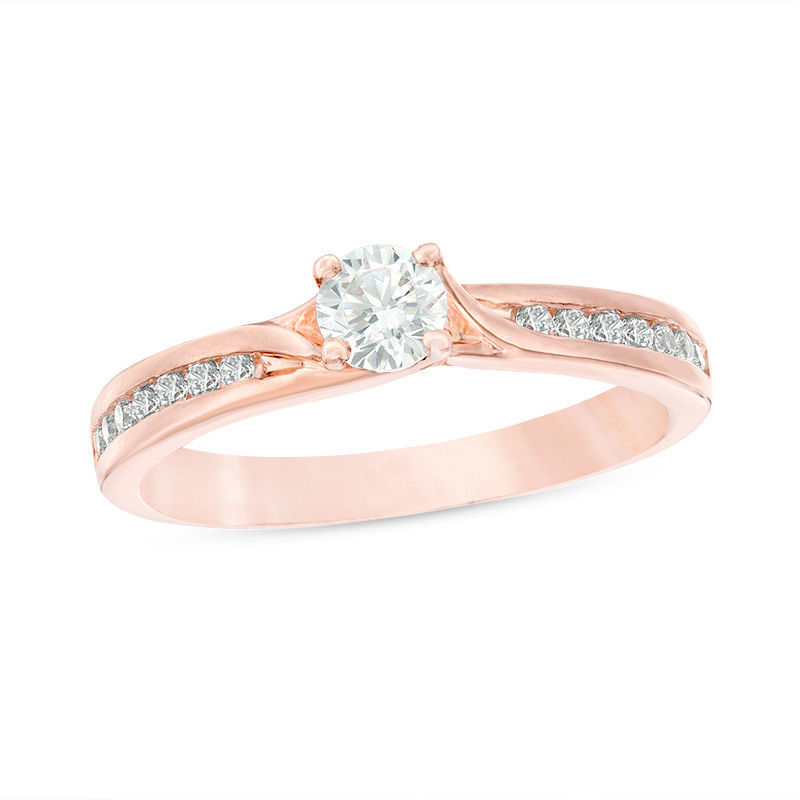 0.50 CT. T.W. Diamond Bypass Engagement Ring in 14K Rose Gold|Peoples Jewellers