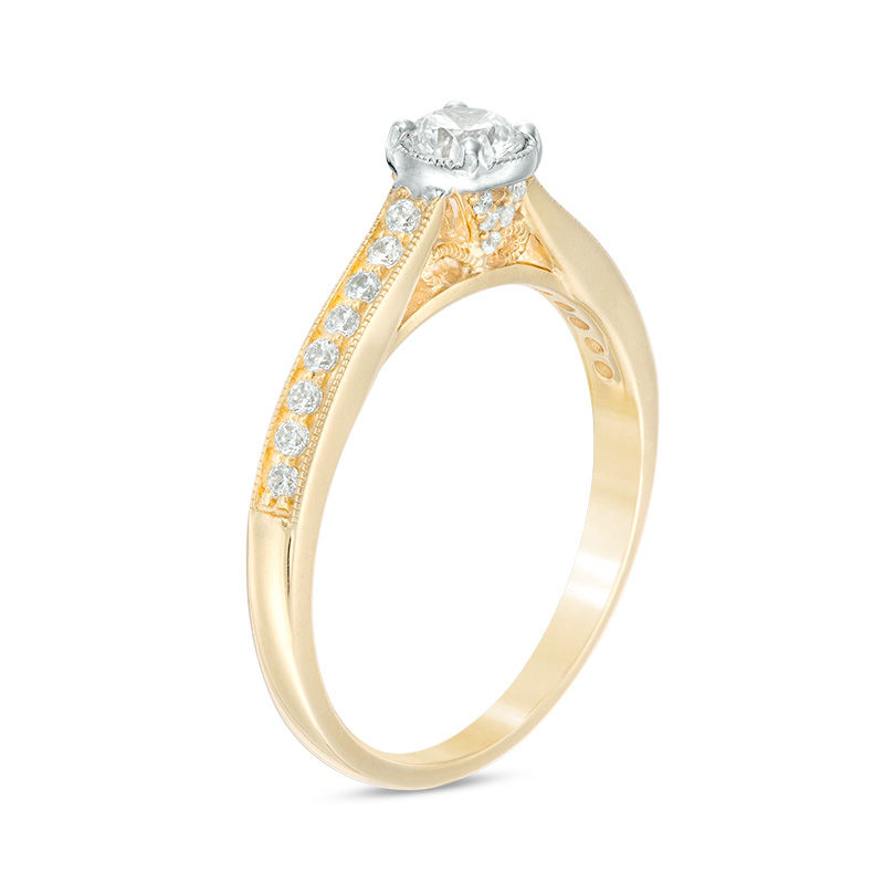 Main Image 2 of 0.45 CT. T.W. Diamond Vintage-Style Engagement Ring in 10K Gold