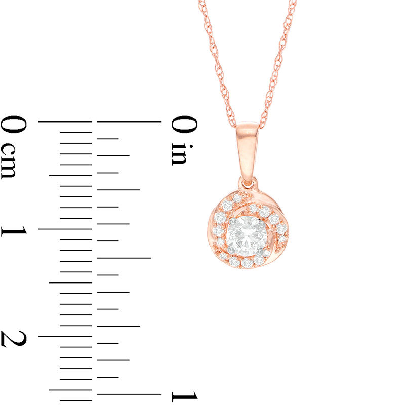 0.32 CT. T.W. Certified Canadian Diamond Swirl Pendant in 14K Rose Gold (I/I2)