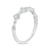 Thumbnail Image 2 of 0.10 CT. T.W. Diamond Tilted Square Twist Vintage-Style Band in 10K White Gold